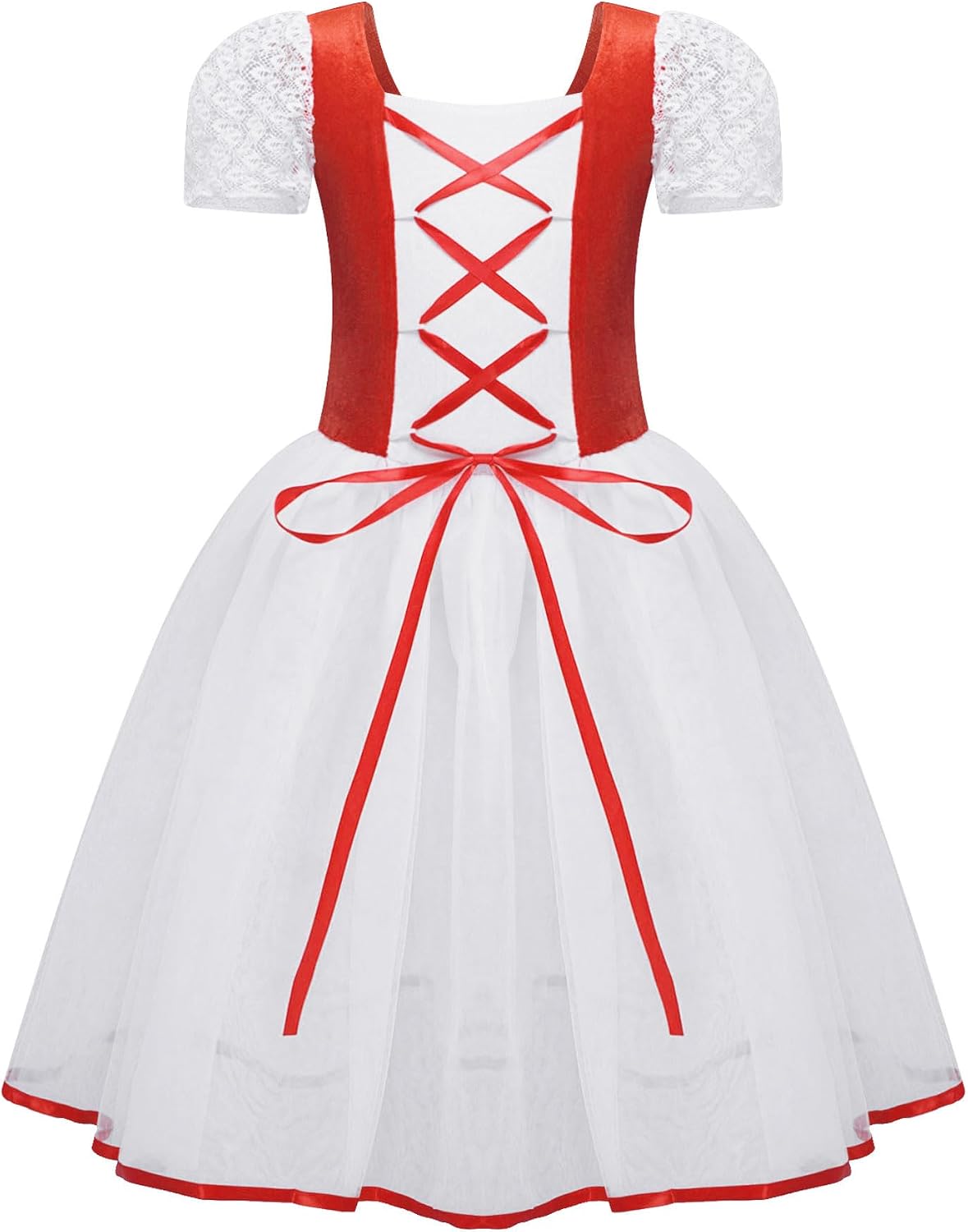 iiniim Girls Short Bubble Sleeves Romantic Top Ballet Dance Leotard Tutu Dress Ballerina Skating Dress Summer Dress
