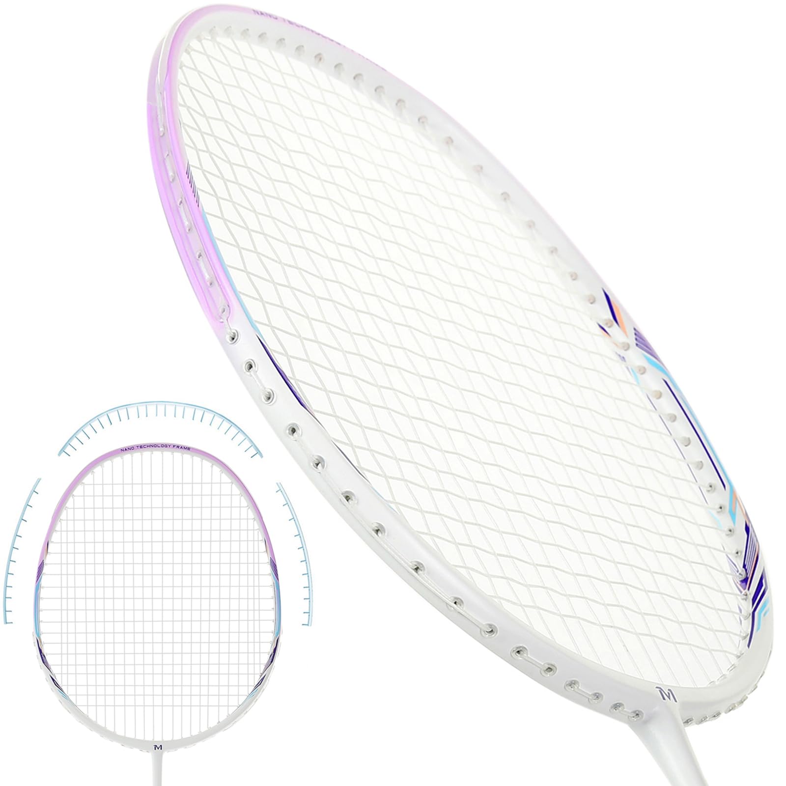 MANJHONG Badminton Set including 2 Graphite Rackets, Anti Scratch Design, Badminton Racket Set for Adults Incl. Shuttlecock - Image 7