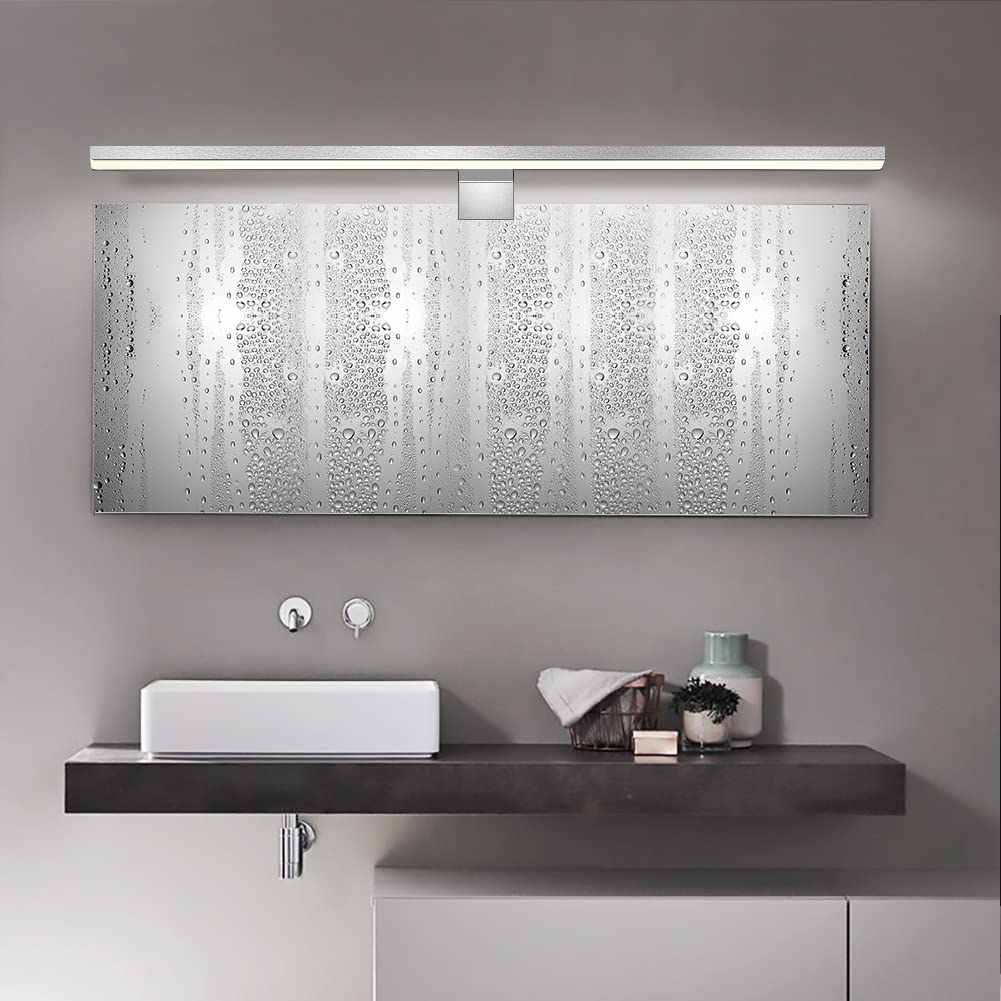 ERWEY 8W Lampada da Specchio Led per Bagno, 4000K Bianco Neutro 60cm 680lm, Lampada da Armadio IP44, Luce da Bagno per Spechio in Alluminio Luce per Trucco 230V (600mm)