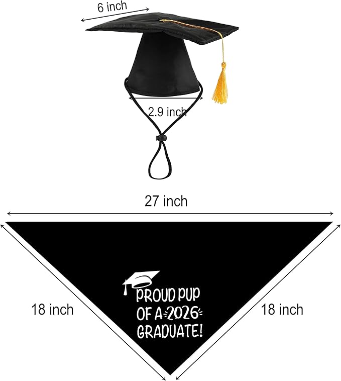 Disfraz de Graduación para Perros con Gorra y Banda 2026 miniatura 2
