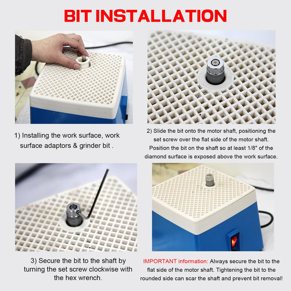 Mini DIY Buntglasschleifer - Tragbares Werkzeugset mit 5/8 Zoll & 1 Zoll Schleifbits für Glas & Keramik, ideal für Handwerk und Heimprojekte