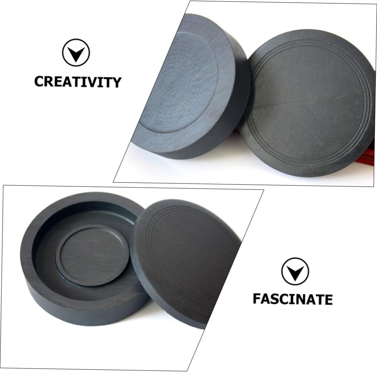 Covered Inkstone for Beginners, Practical Grinding Tool, Black