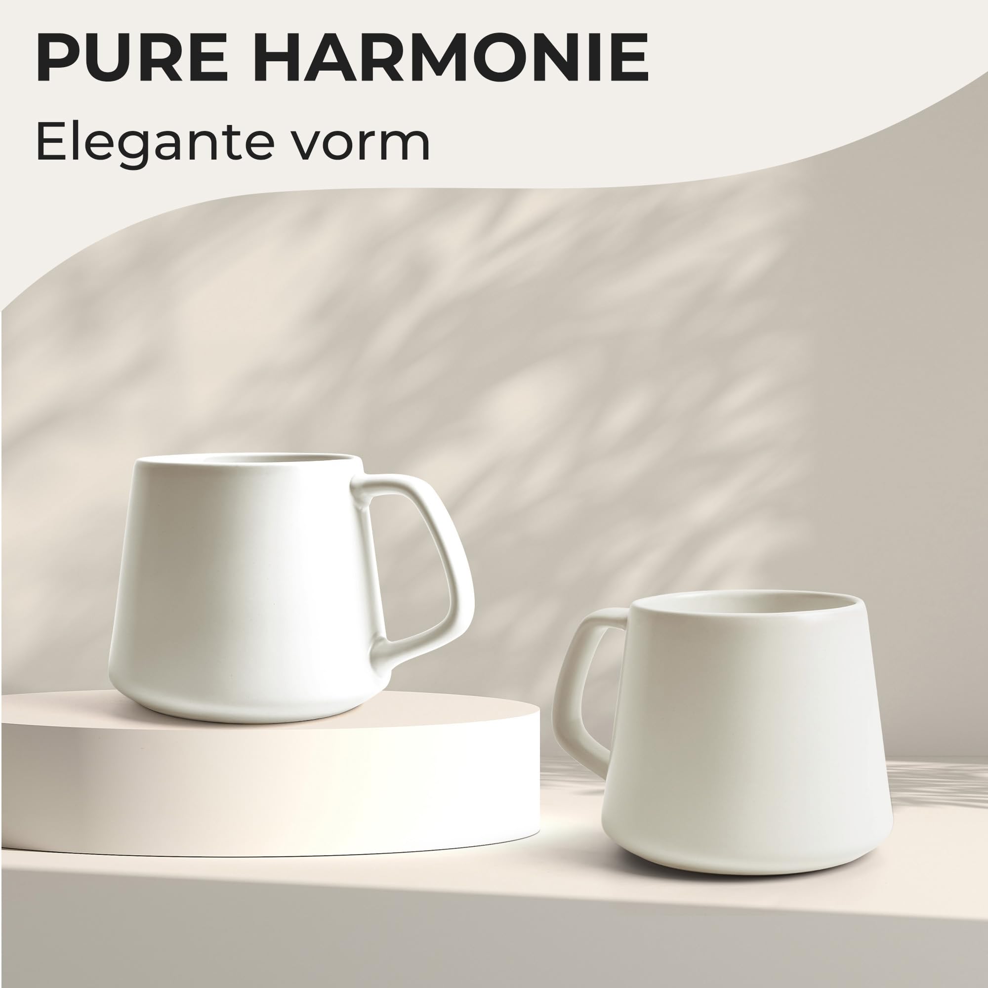 MIAMIO Koffiemokken Set Van 4 / Keramische Bekers Voor Koffie  500 Ml Cappuccino Latte Macchiato Thee Espresso Vaatwasser En Magnetronbestendig Sierra Collectie 1505694295