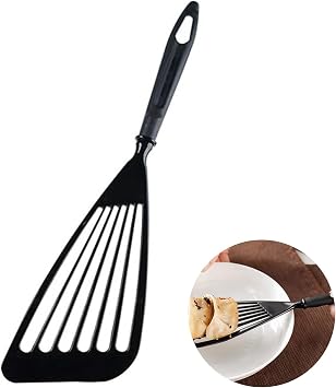 Nylon Slotted Silicone Spatula, Fish Slice, Non-Stick Flexible Turner
