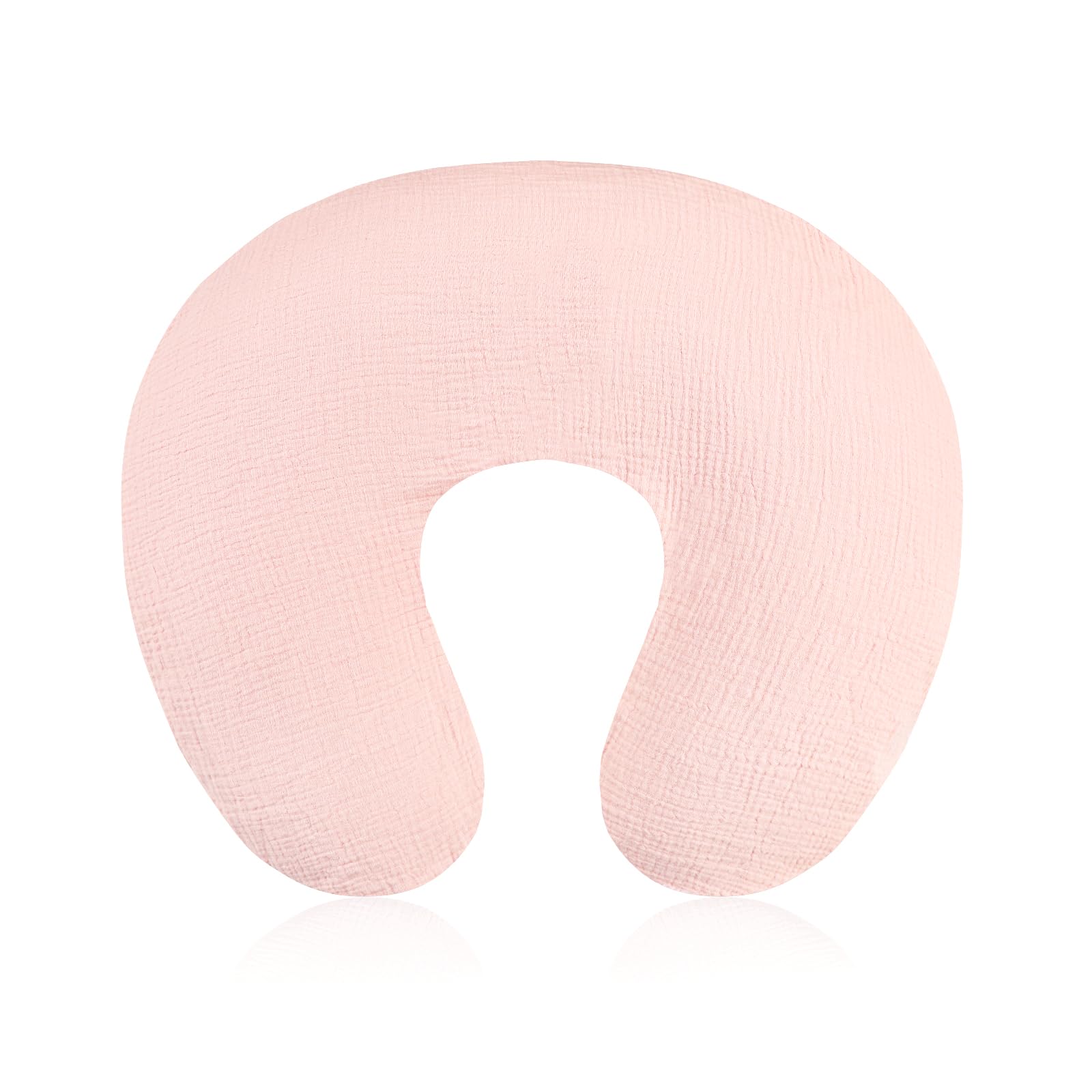Baby Nursing Pillow Cover, Removeable Breastfeeding Pillow Slipcover, Muslin Nursing Pillow Case for Newborn Boys Girls, Soft Fabric Fits Snug On
