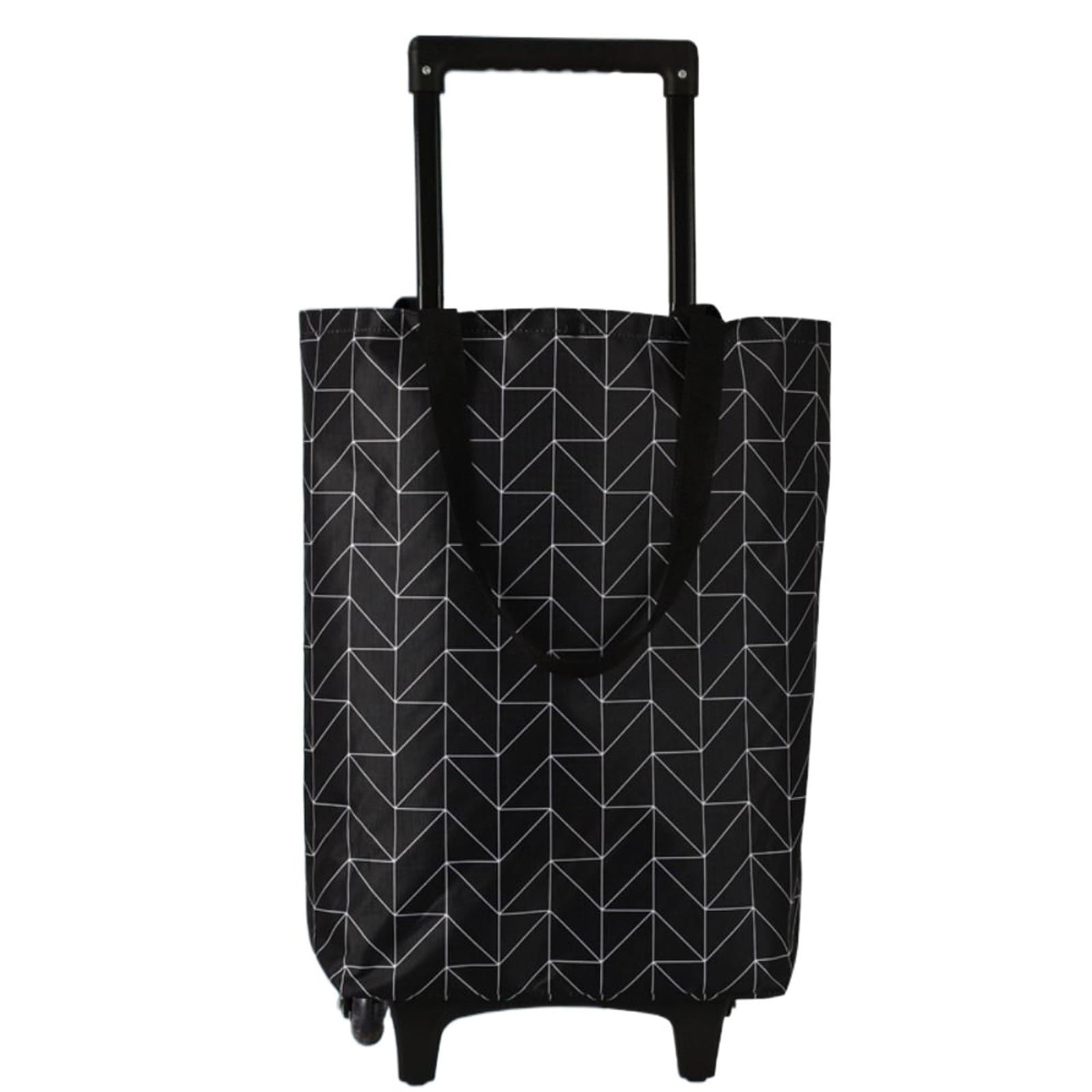 Foldable Shopping Bag with Wheels Trolley Bag Collapsible Shopping Cart With Wheels Reusable Folding Grocery(3-With Buckle)