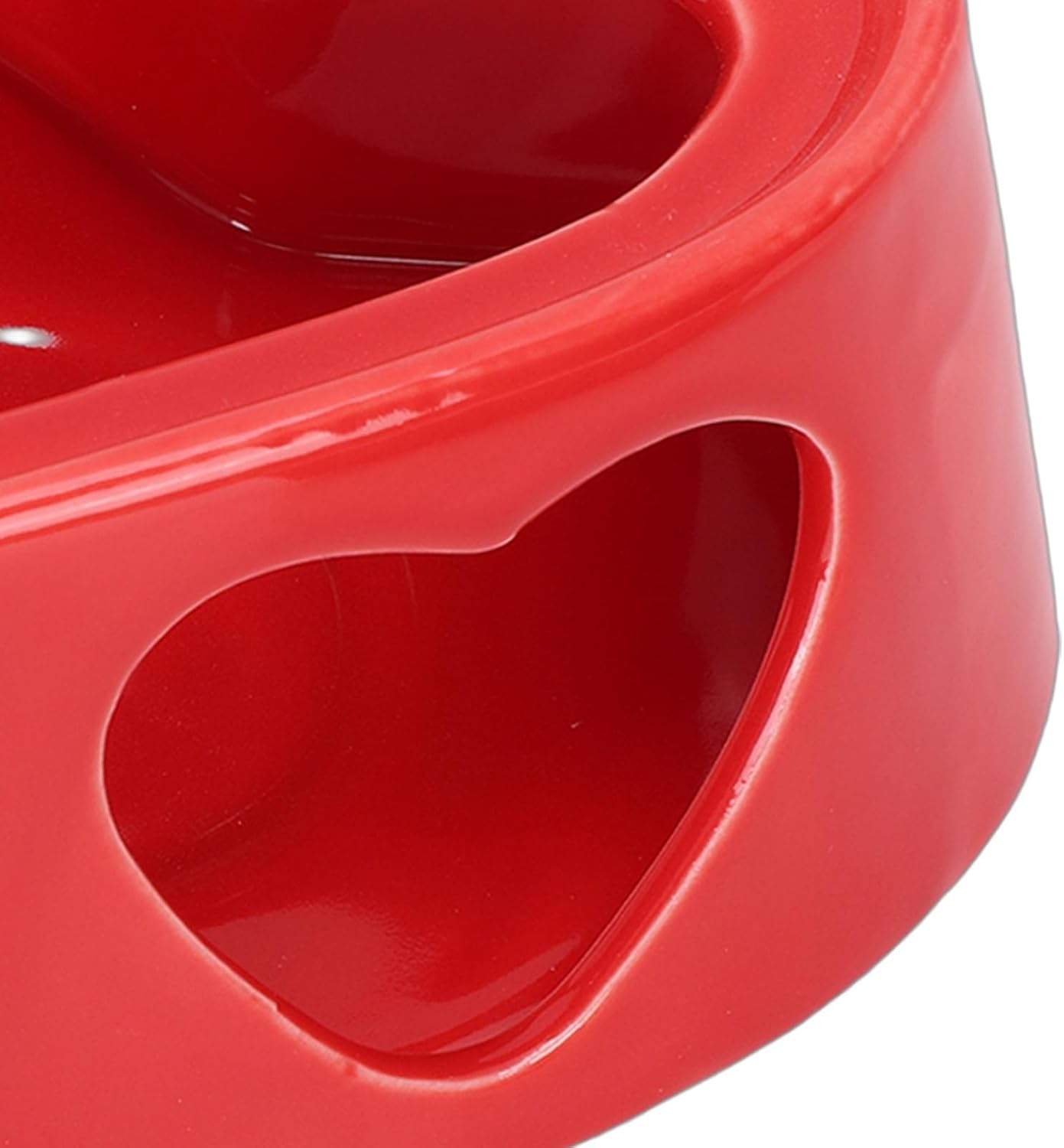 MAVIS LAVEN Heart Shaped Ceramic Fondue Mug Set, Romantic Chocolate and Cheese Fondue Pot with Fork for Date Night Wedding Gifts, 350ml Capacity, Red and White