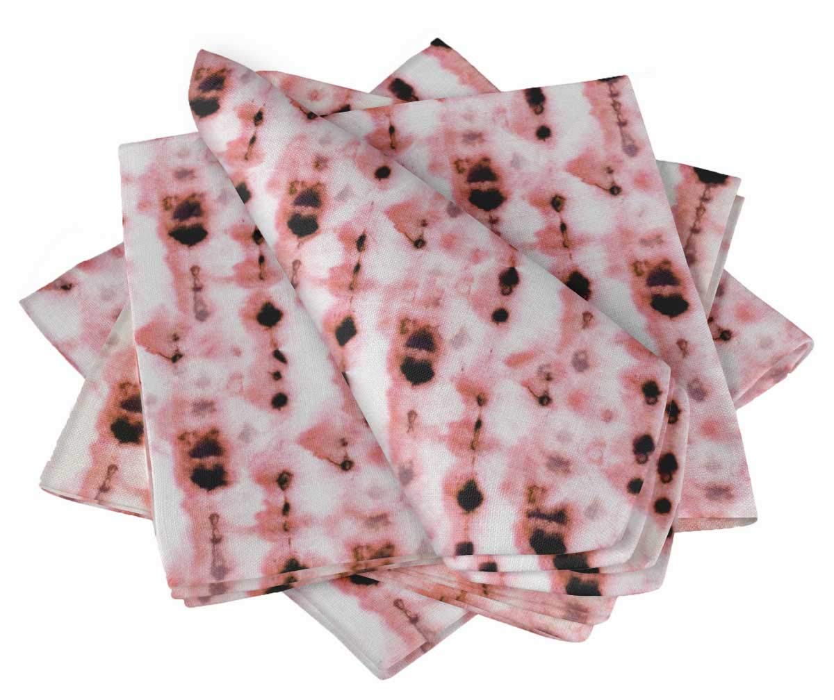 Serviettes de table en lin réutilisables S4Sassy rose tie-dye 20 x 20 pouces