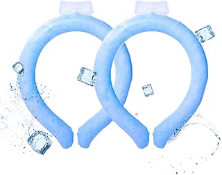 Neck Cooling Tube with Cold Insulated Bag,Reusable 18℃/64℉ Ice Neck Ring Wearable Body Cooler Products for Summer (Blue)