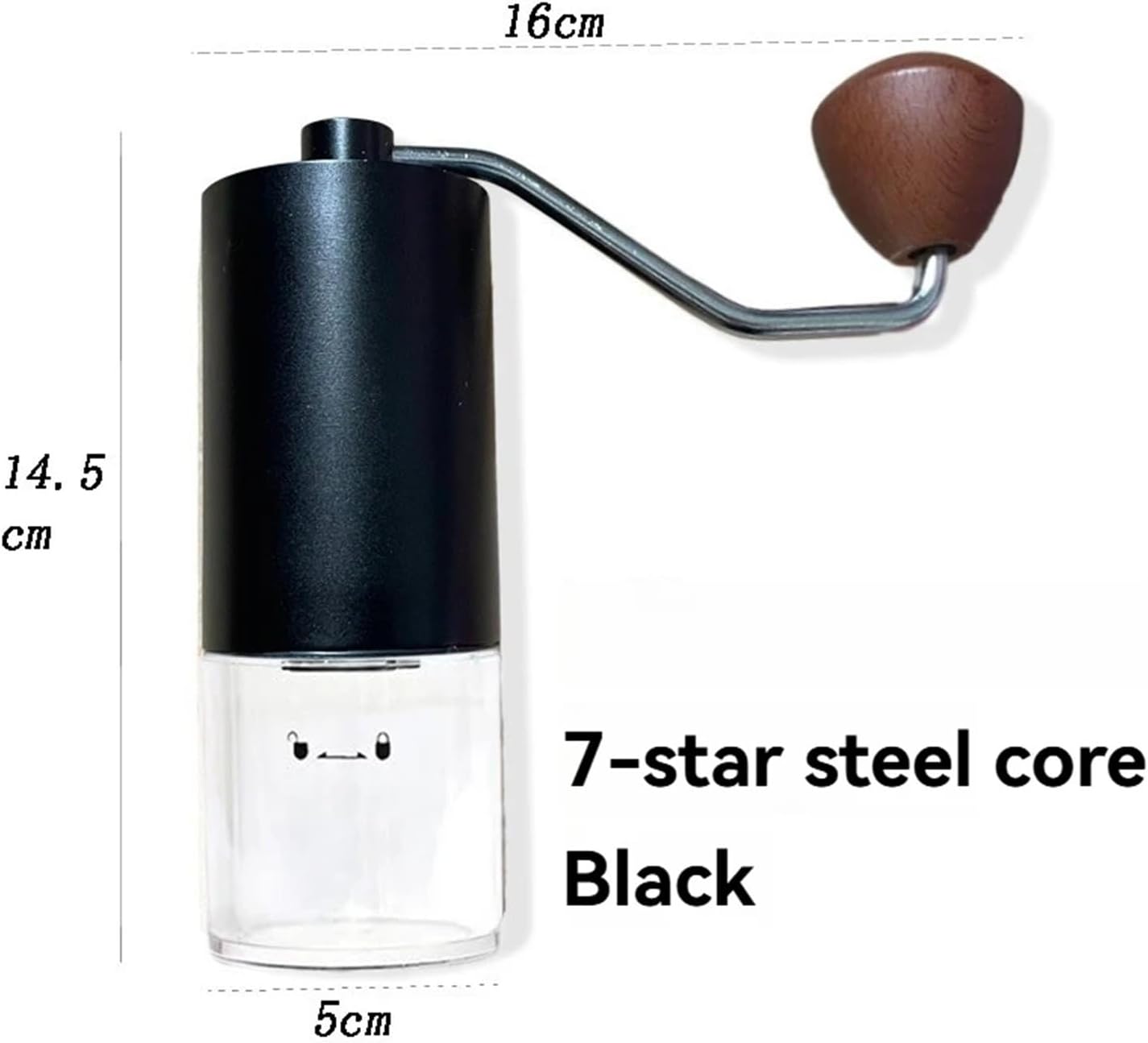 Hand Coffee Grinder Steel Core Manual Coffee Bean Grinder Hand Grinder Coffee Machine Ceramic grinding core(Black Steel core)