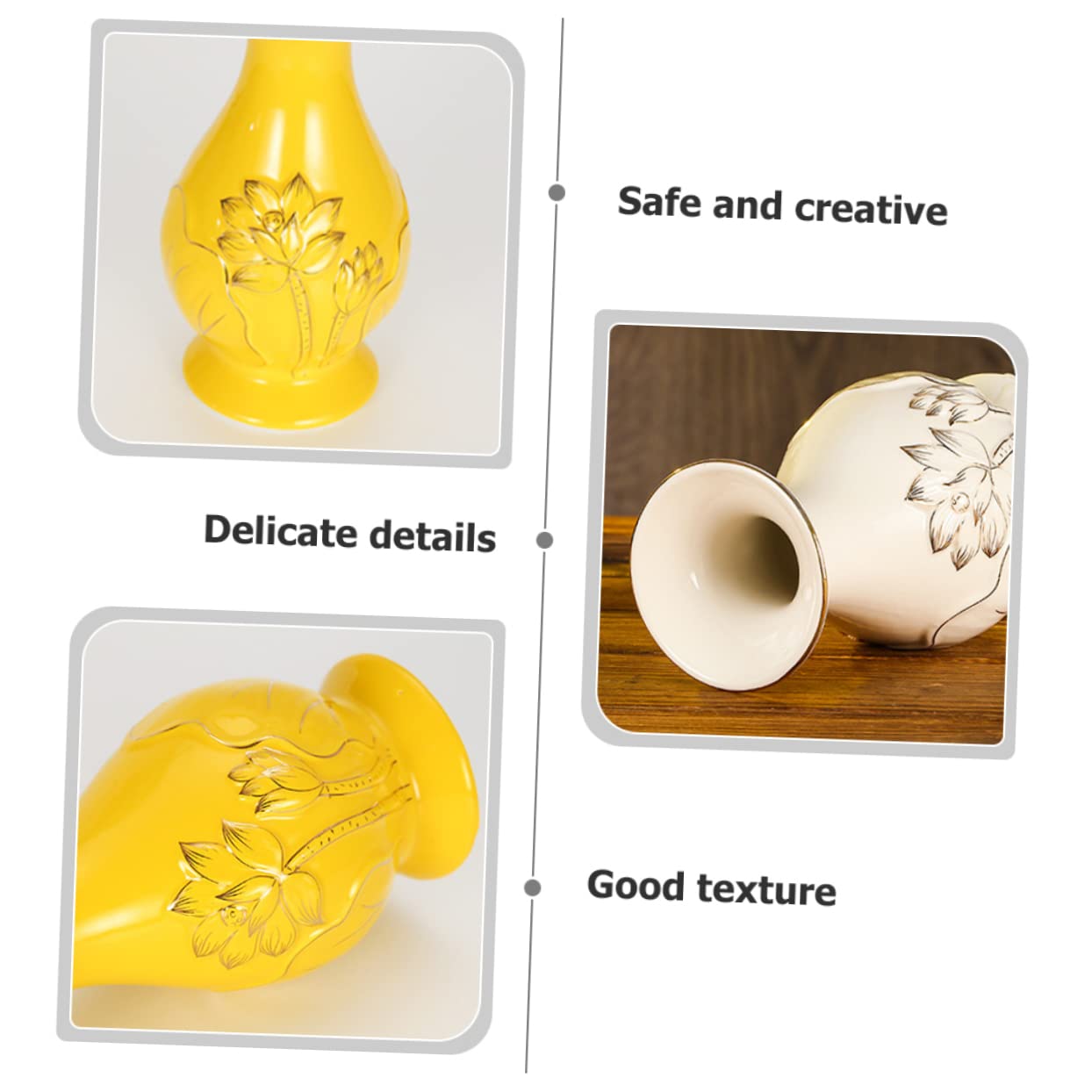 DOITOOL 2pezzi Vaso in Ceramica per Fiori di Loto Composizione Floreale in Ceramica Vaso Decorativo Moderno per Esposizione di Fiori per Secchi