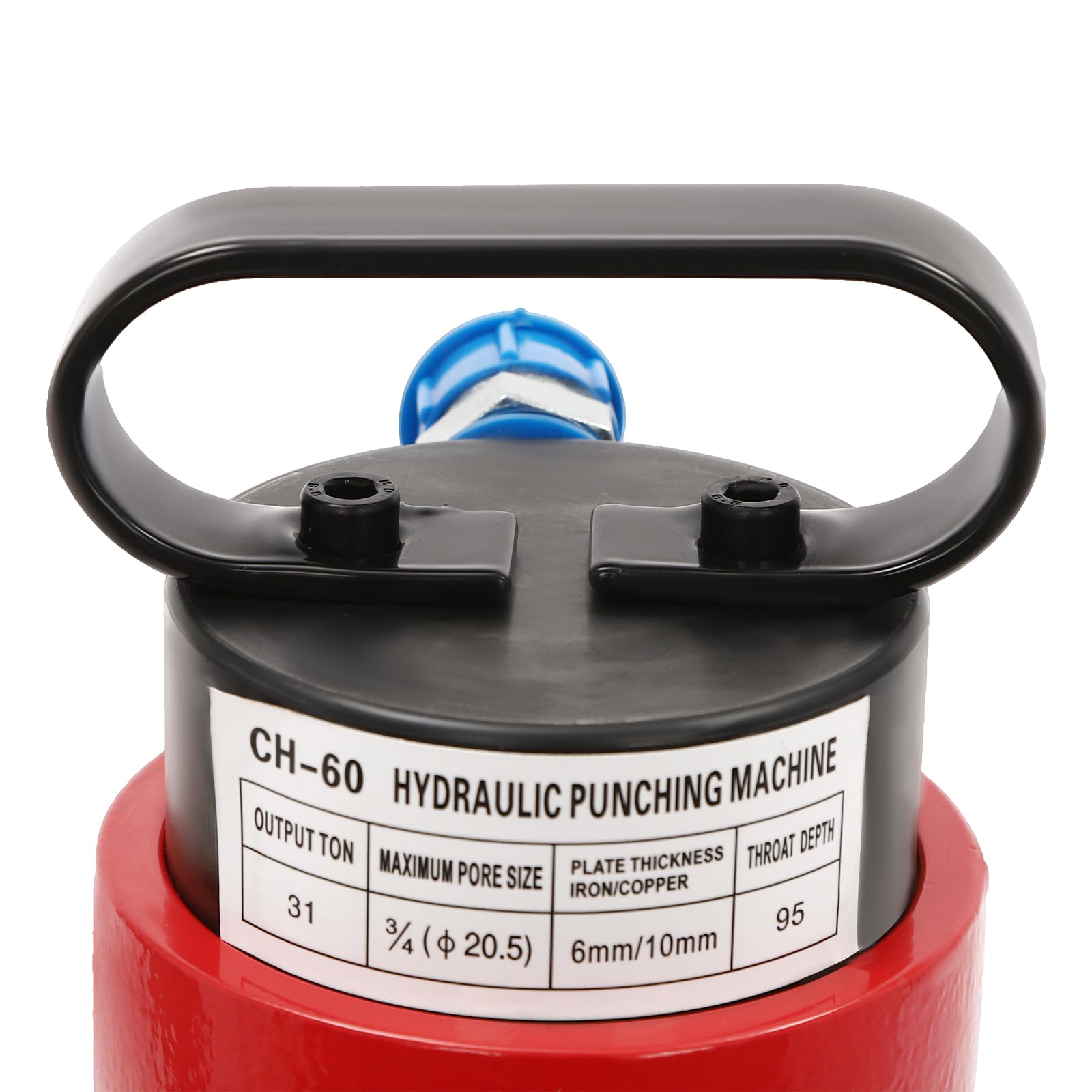 310 KN/31 T CH-60 Hidráulica Punzón Herramientas Manuales Kits de acero CR45 para perforar chapa, herramienta de perforación con placa cóncava, 3/8", 1/2", 5/8", 3/4", rojo