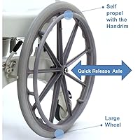 Vista 4 de Aquatec Ocean Ergo XL Silla de Ruedas de Ducha Bariátrica, Silla de Ducha Rodante con Ruedas Autopropulsadas e Inodoro