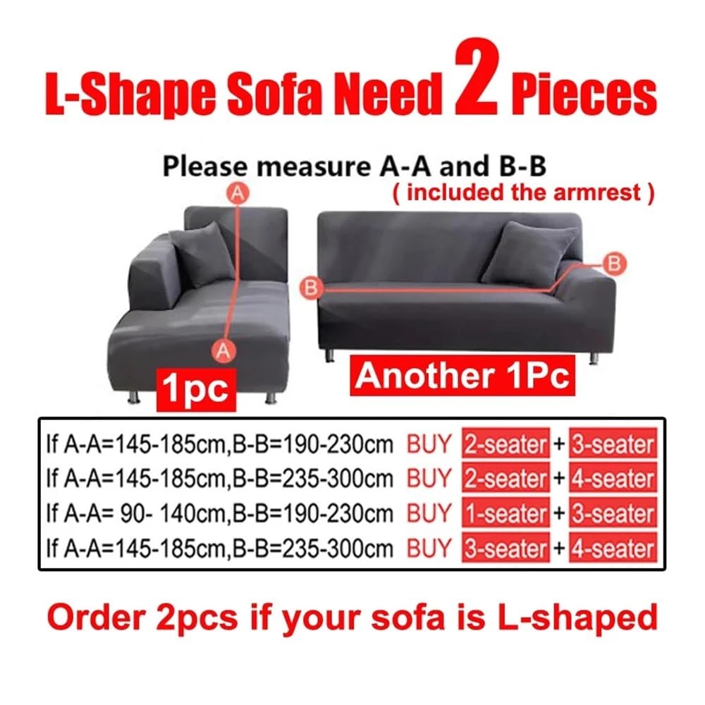 Pokrowiec na sofę, gruby, elastyczny, 1-, 2, 3, 4-osobowa, do salonu, aksamitny pluszowy pokrowiec na sofę narożną w kształcie litery L, pokrowiec na kanapę (kolor 11, 2-osobowa (145-185 cm)