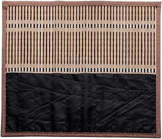 NUOBESTY Roll-up Bamboo Brush Holder Portable Calligraphy Pen Storage Organizer Writing Brush Holder for Painters Artist Students