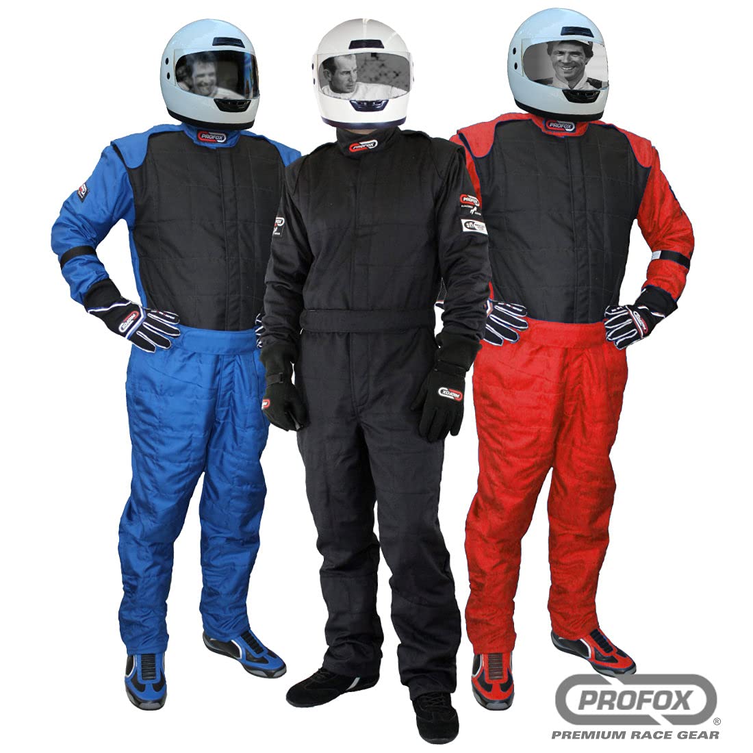 PROFOX-501 One-Piece Auto Racing Fire Suit SFI 3.2A/5 (Black, 3XL)