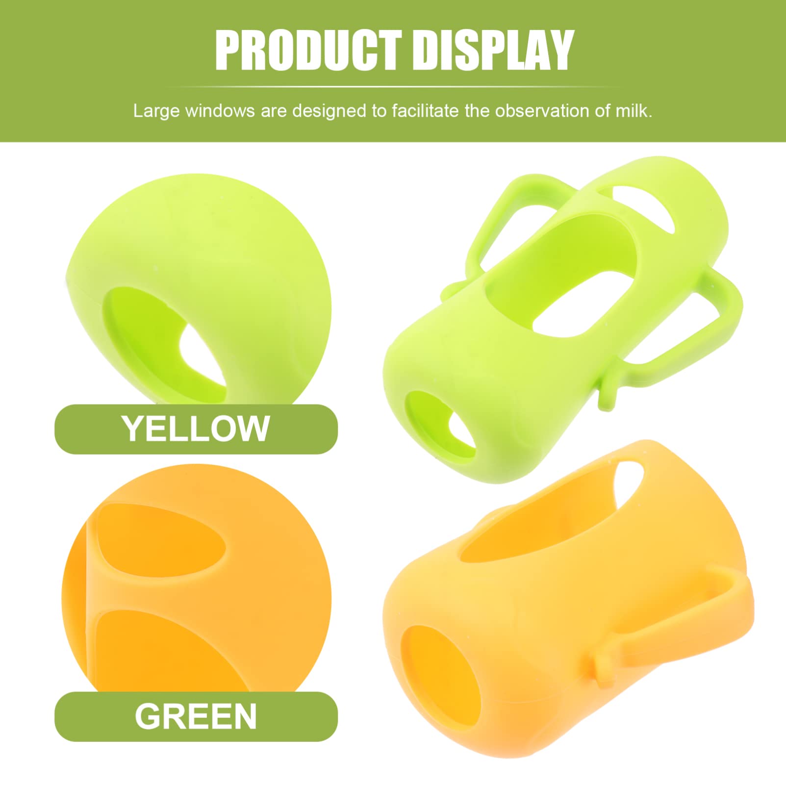ULDIGI 2pcs Baby Bottle Covers Silicone Feeding Bottle Sleeve Accessories Assorted Colors
