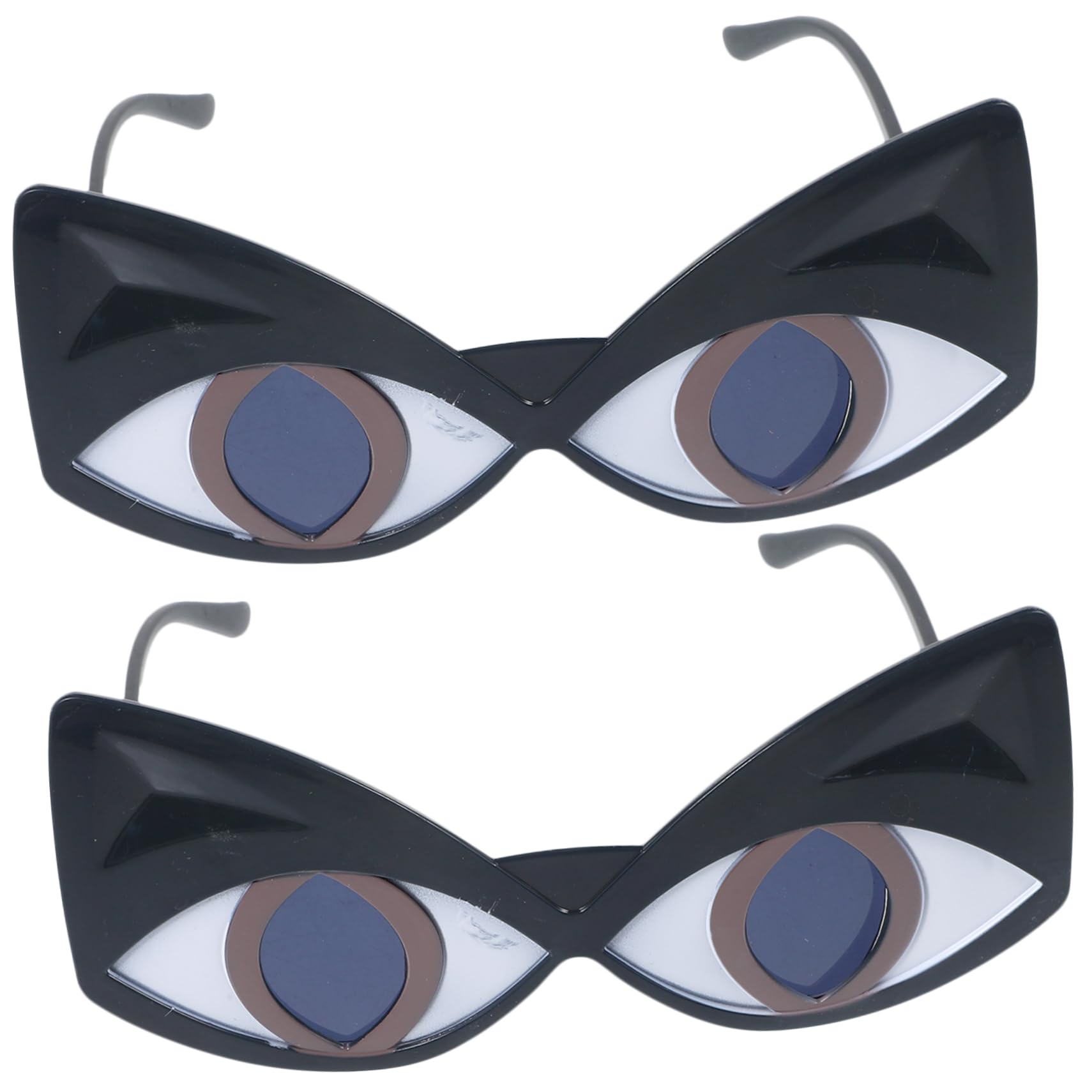 Didiseaon 2Pairs Cat Eye Dark Glasses Ergonomic Costume for Fun Events Stylish and Unique Sunglasses for Halloween and Festive Occasions