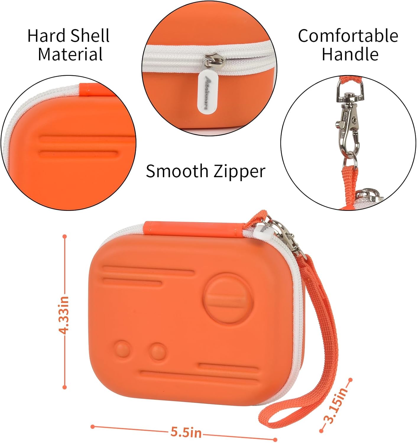 Orange Microphone Case & Case Compatible with Yoto Mini (2024 Edition) Kids Screen-Free Bluetooth Audio Player