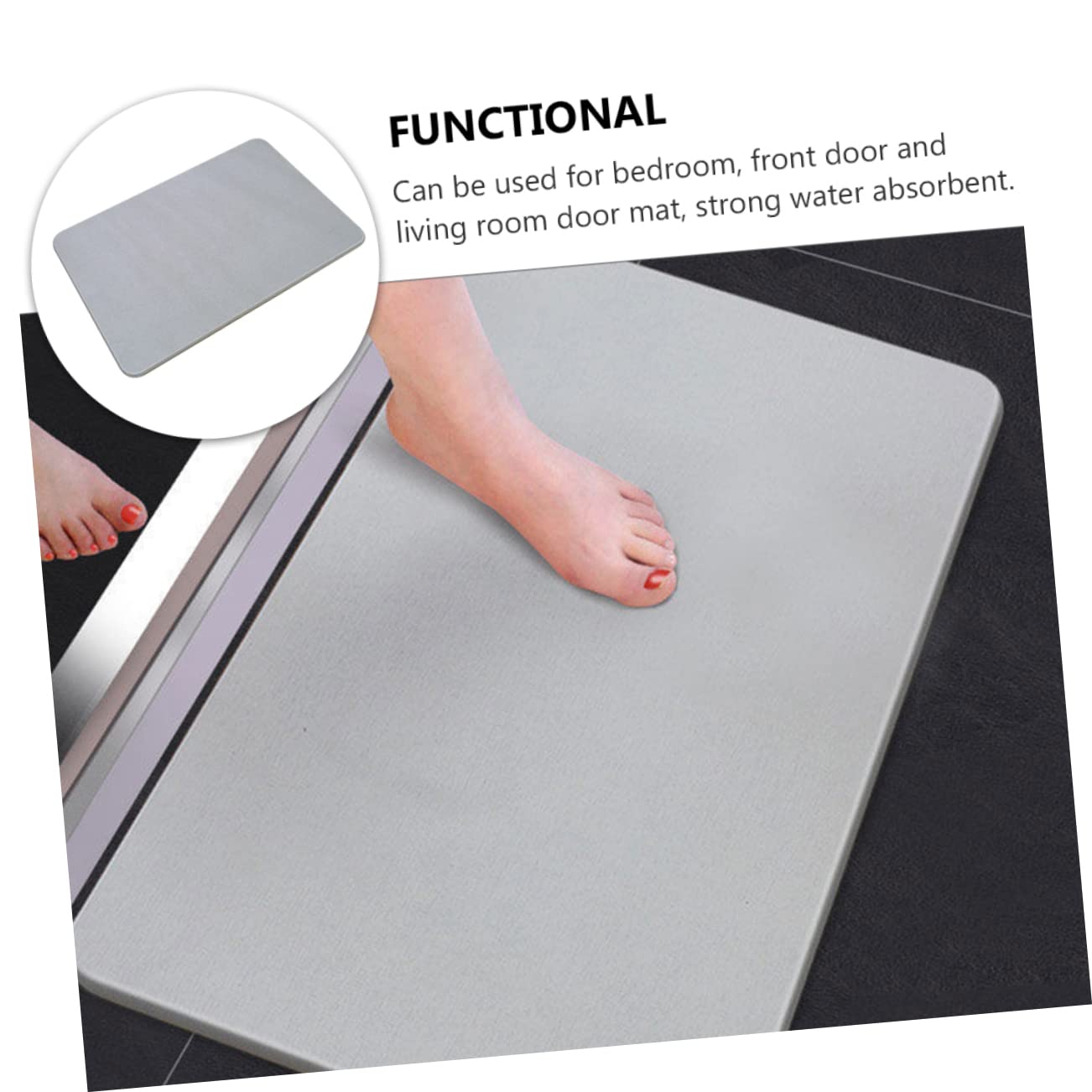 Terre de Diatomée Tapis de Bain Antidérapant Absorbant