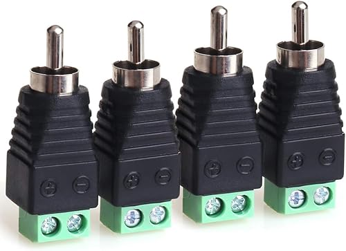 Miniatura 8 de MOBOREST Adaptador de audio de cable RCA, conector macho Phono RCA a terminal de tornillo AV. Conectores de cable de altavoz de audio y vídeo.