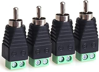 محول كابل صوت ار سي ايه فونو بطرف توصيل ذكر إلي في لسلك مكبرات الصوت - الفيديو بدون لحام 4 قطع من موبريست لمكبر متعدد الألوان