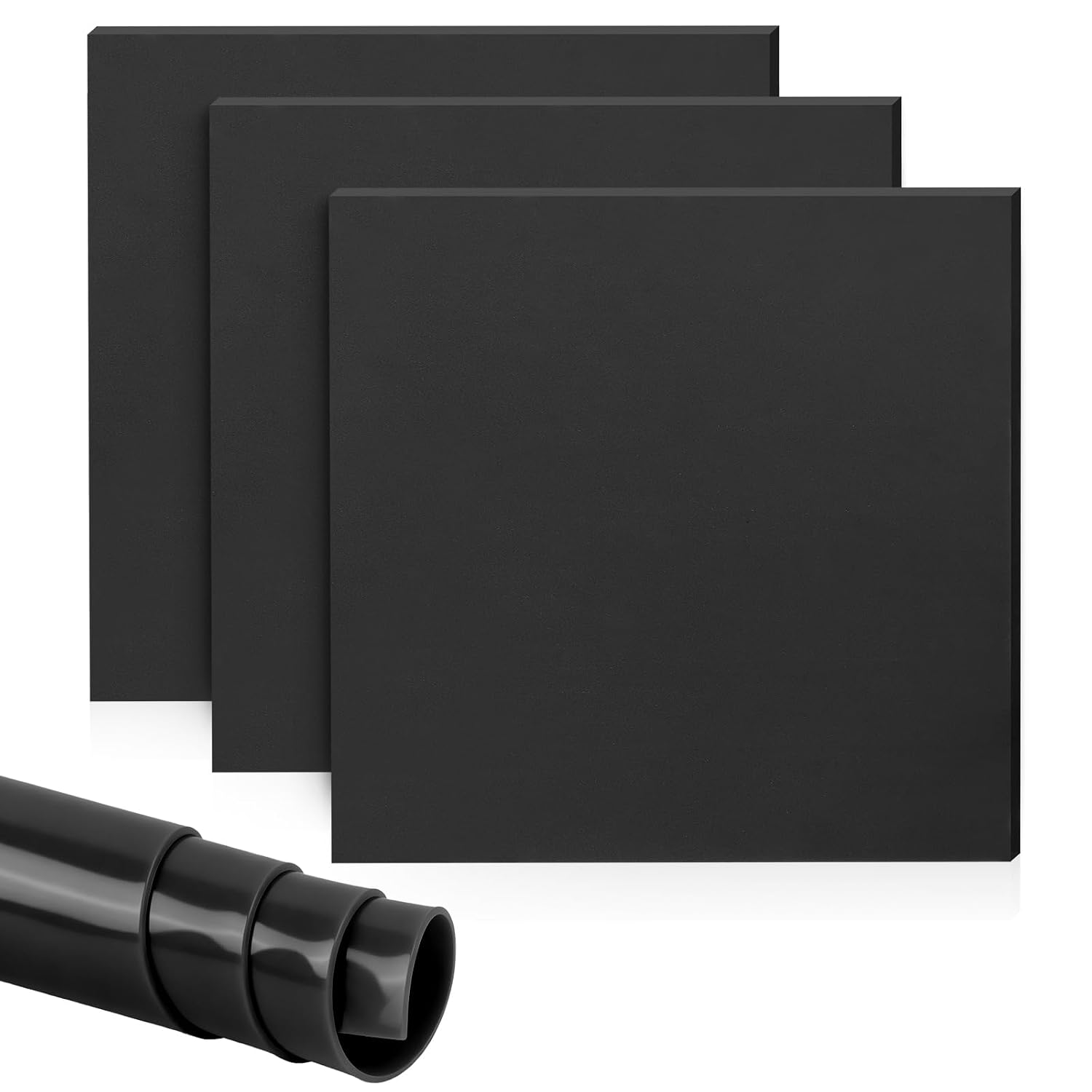 3 Pack Silicone Rubber Sheeting, 11.5" x 11.5" x 1/24" Thick, Flexible Heat Resistant Silicone Gasket Sheet, 60A Durometer for Seals, Pads, Insulation, DIY Craft Projects