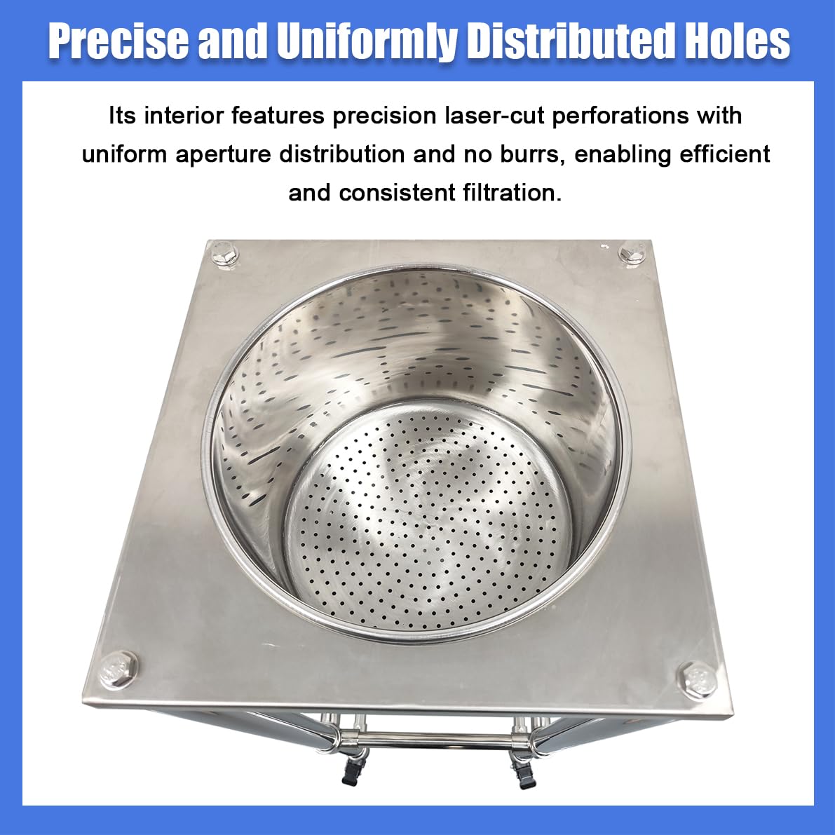 Stainless Steel Vacuum Buchner Funnel 50L, High Borosilicate Glass Filter Bottle Lab Filtration System, -0.098Mpa Negative Pressure Suction Filter Device for Lab Liquid-Liquid Extraction
