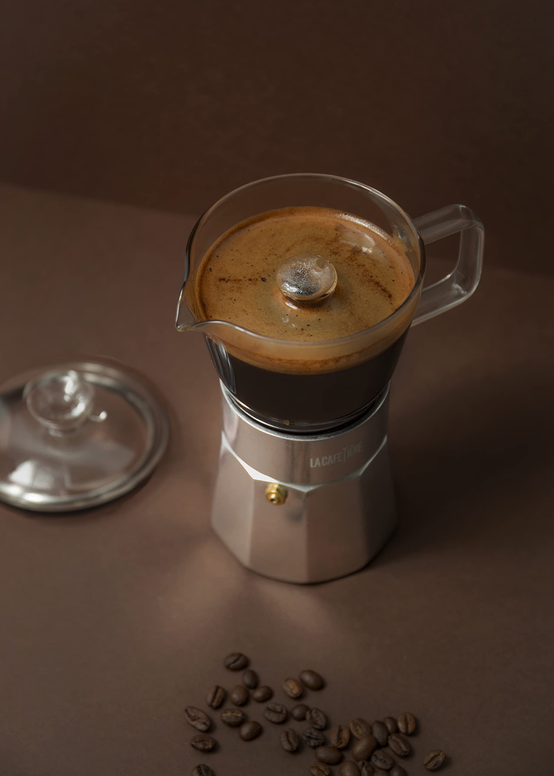 La Cafetière Cafetera Espresso de Cristal Verona, Cromada, 6 Tazas, Caja de Regalo