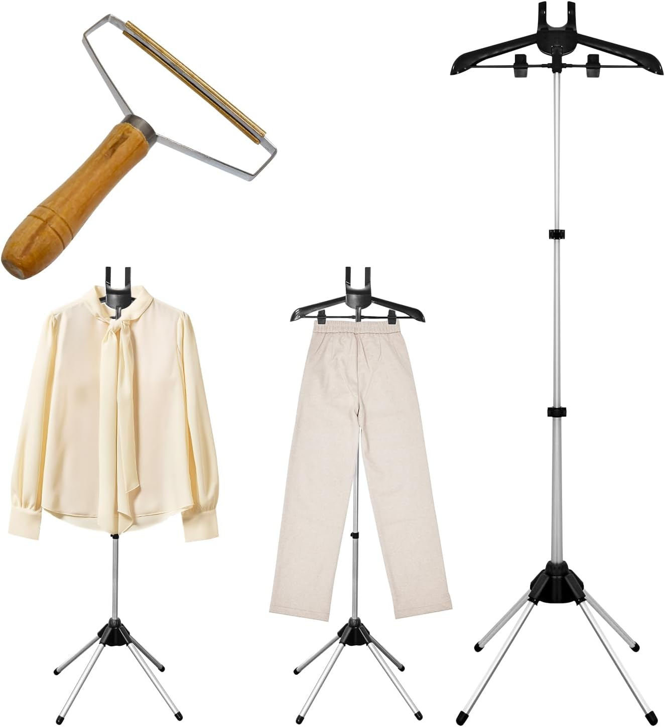 2 Pack Adjustable Shirt Display Stand 32-63 Inch, Foldable Clothing Display Stand Mannequin Torso for Retail Vendors, Multi-Use Steamer Rack Stand for Clothes Garment (1) (2 Pack)