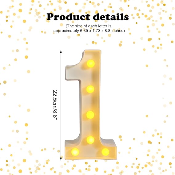 16th Birthday Decoration LED Light up Numbers, Birthday Number Sign Light for Birthday Party Decoration Night Lit Anniversary Background Home Decoration Party (Number 16, White)