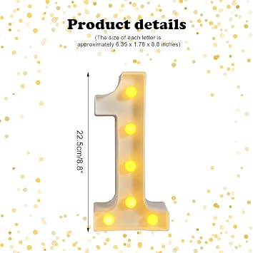 16th Birthday Decoration LED Light up Numbers, Birthday Number Sign Light for Birthday Party Decoration Night Lit Anniversary Background Home Decoration Party (Number 16, White)
