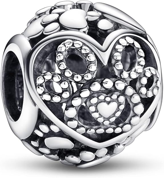 Pandora Fur Hearts & Paw Prints Charm - Compatible Moments Bracelets - Jewelry for Women - Gift for Women in Your Life - Made with Sterling Silver