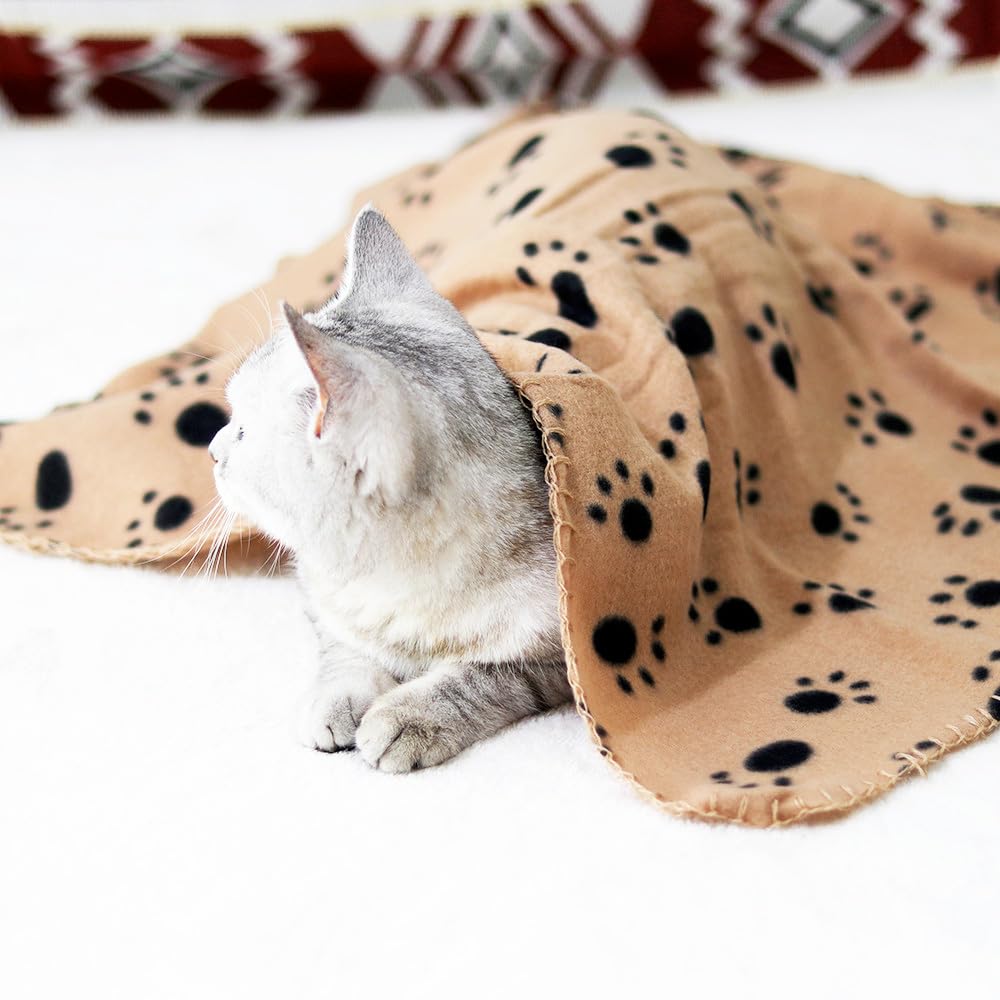 TBK Pets Double-Sided Fleece Pet Blanket, Soft Snuggle Blanket for Dogs and Cats Machine Washable (1 Brown, 28x24/70x60cm) - Image 2