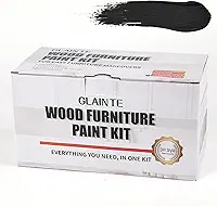 GLAINTE Kit de pintura para móveis - Tinta de madeira preta para repintura de armários, portas, mesas e cômodas, à base de água, não tóxica e inodora, 947 ml