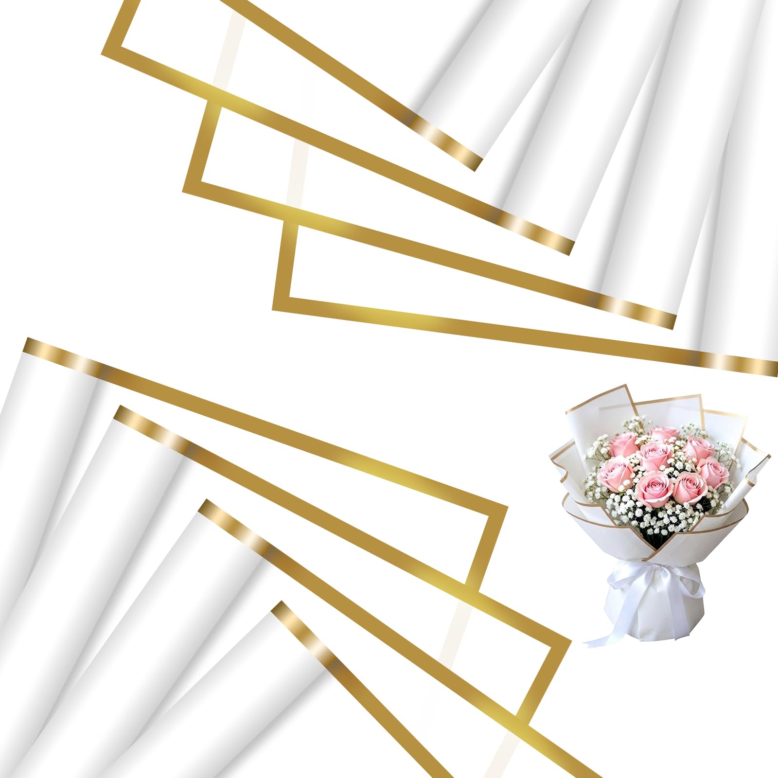 OFFCUP 20PCS Flower Wrapping Paper, Waterproof Floral Bouquet Packing Paper — image 1