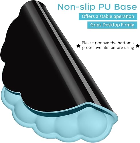 Miniatura 5 de JIKIOU Alfombrilla de mouse con superficie de cuero, reposamuñecas con espuma viscoelástica, base de poliuretano antideslizante para el hogar,