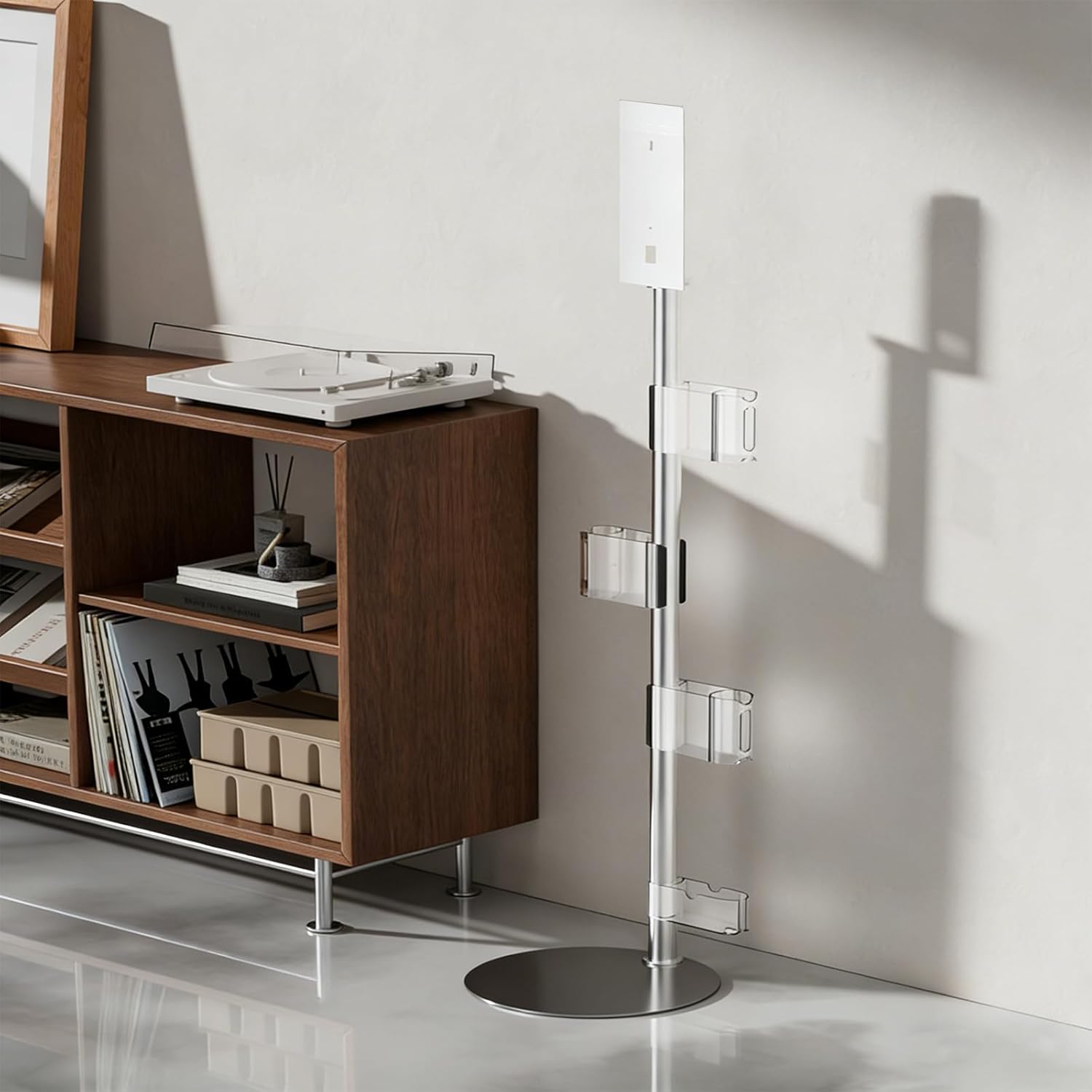 Lasvea Height-Adjustable Vacuum Stand for Dyson V7 V8 V9 V10 V11 V15 Gen5,Stainless Steel Holder with 4 Clips & 9 Accessory Storage,Tool-Free Assembly