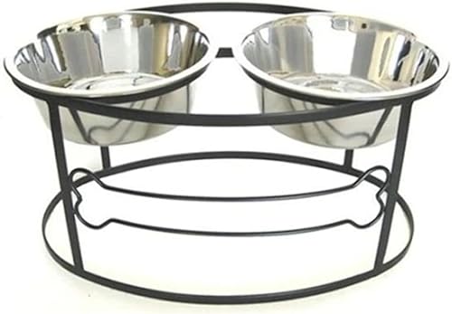 Hueso doble Diner – elevada para mascota tazón – 7"