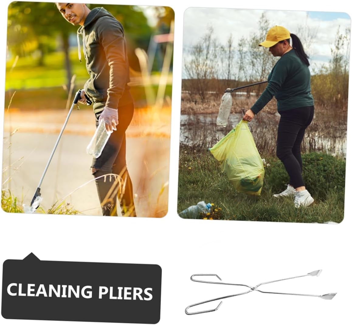 Stainless Steel Trash Grabber Tool Litter Picker for Clean and Safe Waste Collection Lightweight Reaching Aid for Elderly Stainless Steel Design for Easy Portability