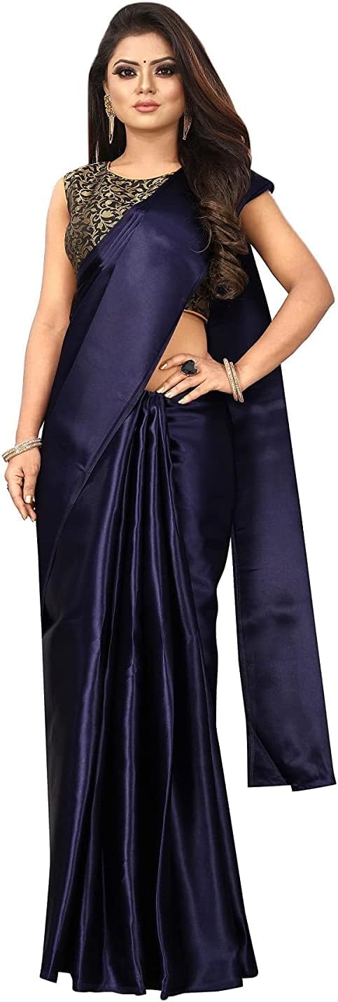 PeegliIndian Women Satin Silk Saree with Mens Shirt and Trouser Fabric Set