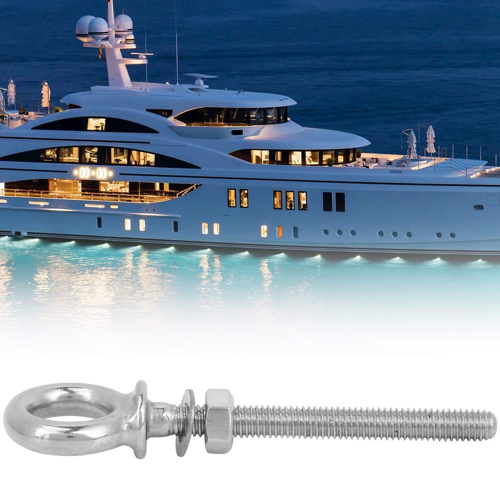 316 Stainless Steel Heavy Duty Lifting Long Eye Bolt Screw Loop Hole Cable Rope M8 Long Eye Bolt Stainless Steel (ZWS6705-6)