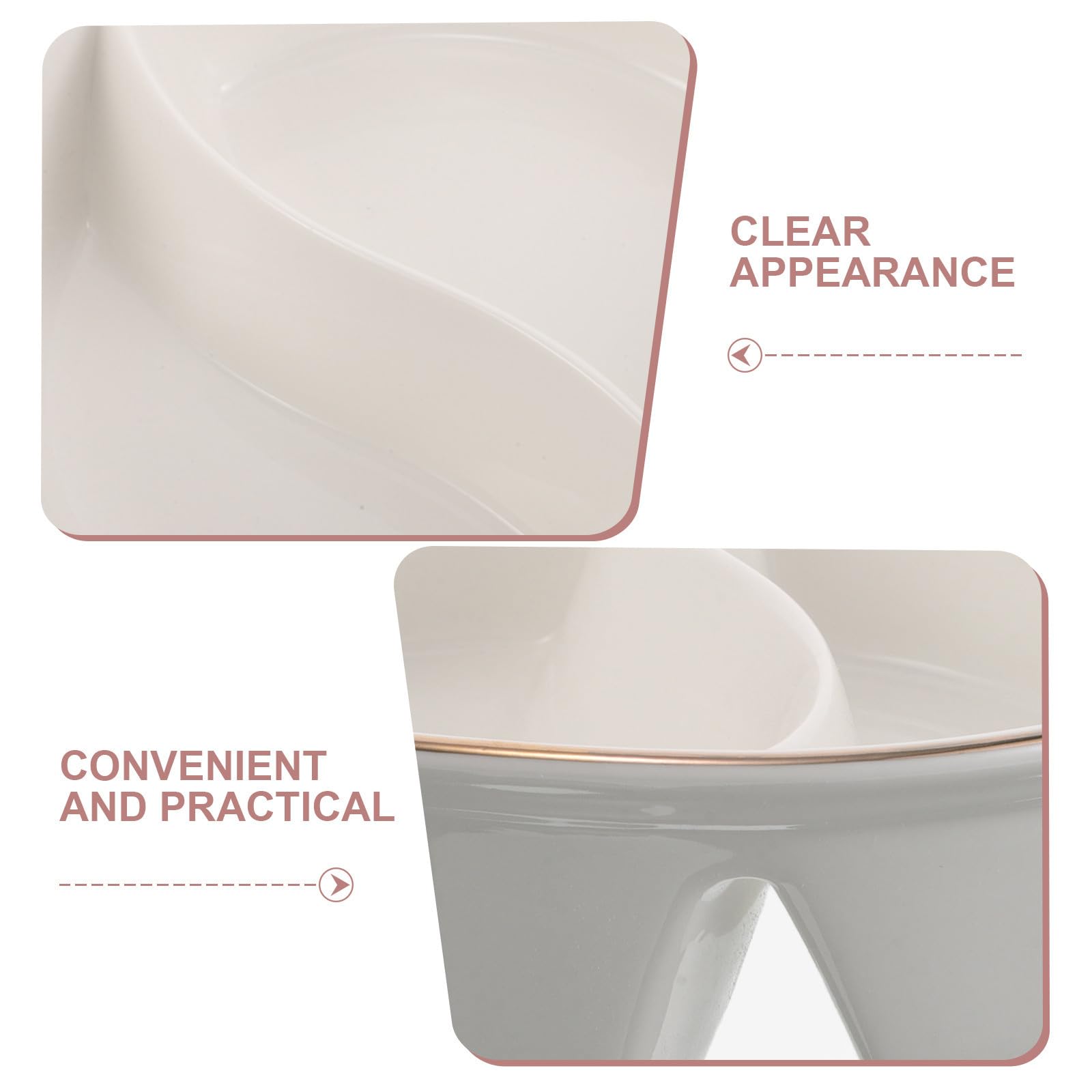 Operitacx Ciotola per Cereali Divisa in Ceramica Bianco 2 Sezioni Antisoggy per Controllo Porzioni per Colazione e Zuppe
