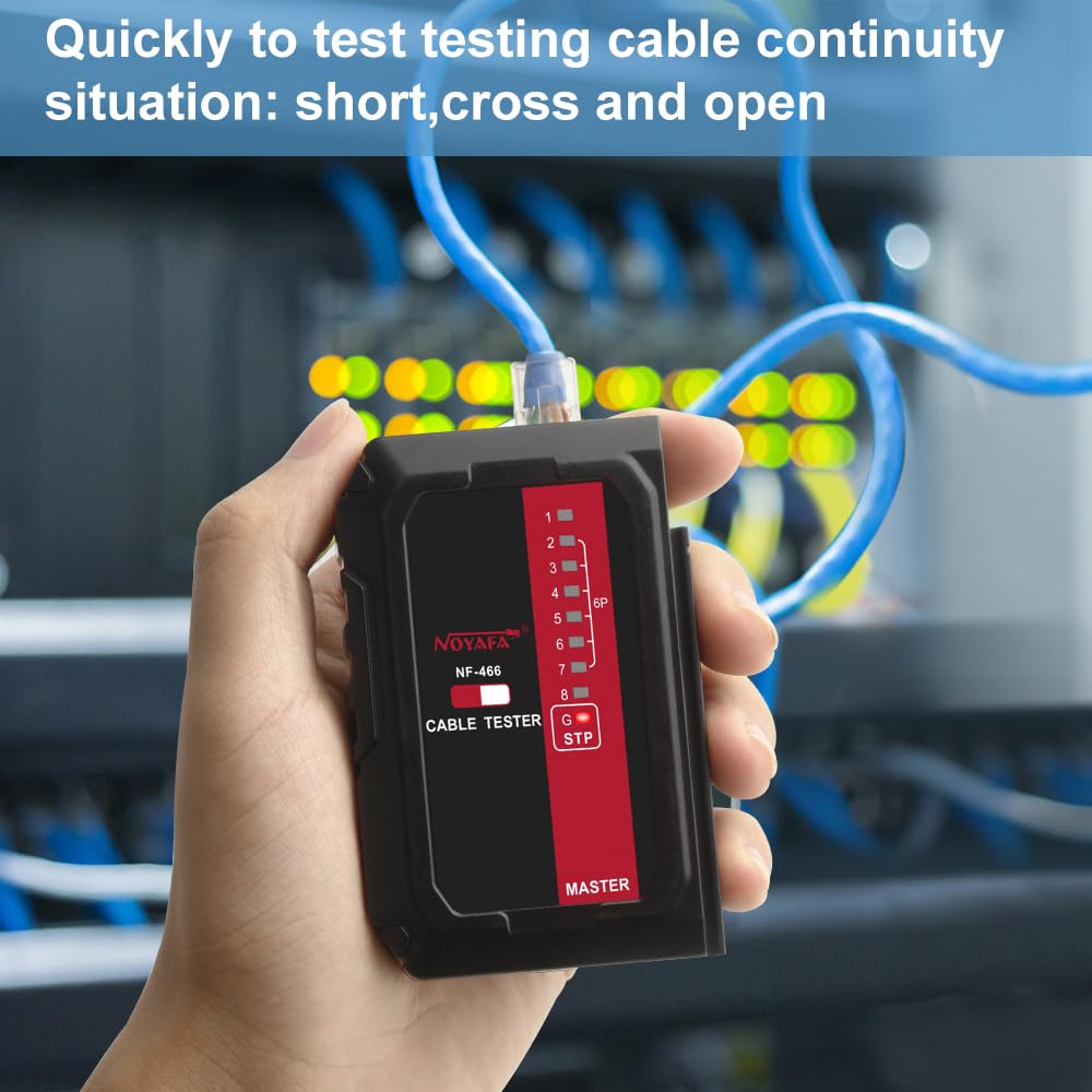 Mulcort Network Cable Tester POE Line Checker Transmitter and Receiver UTP and STP Cable Continuity Tester RJ45/RJ11/RJ12/CAT5/CAT6/CAT7 UTP,Telephone Network Line Tester with Anti-Burnout Protection - Image 3