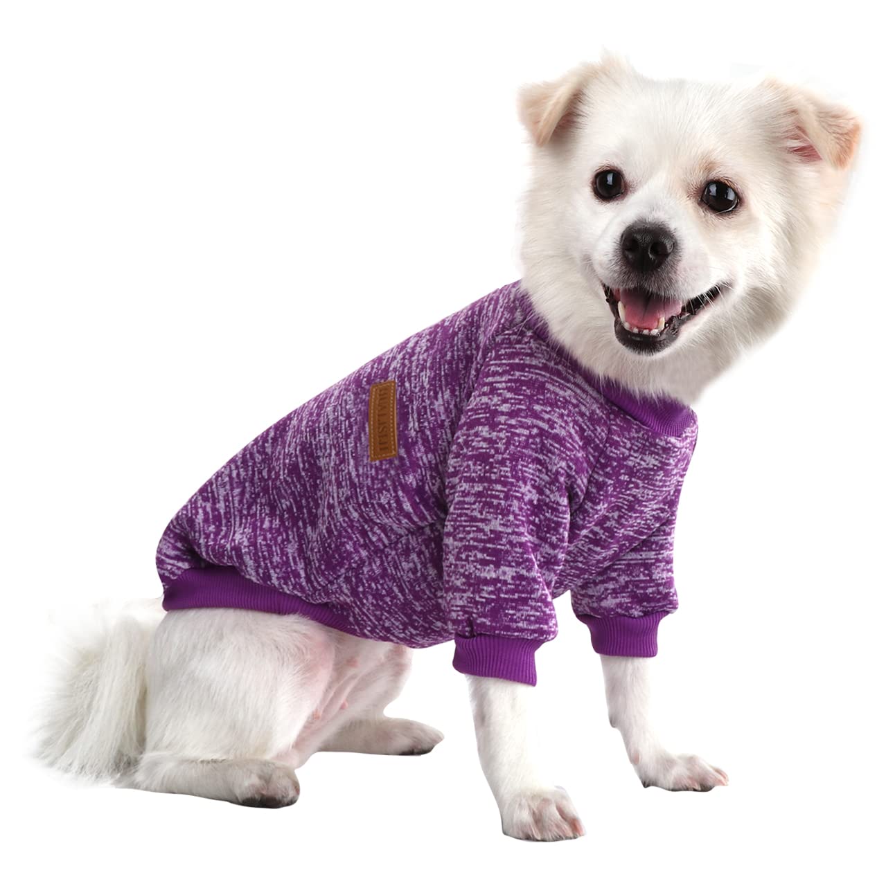 Jersey Perro Pequeño Sudaderas para Perros Jersey Chihuahua Jersey Gato, Es un Tejido Bastante Cómodo, Suave y Cálido para el Animal y Fácil de Poner (Azul+Morado,M) — view 31