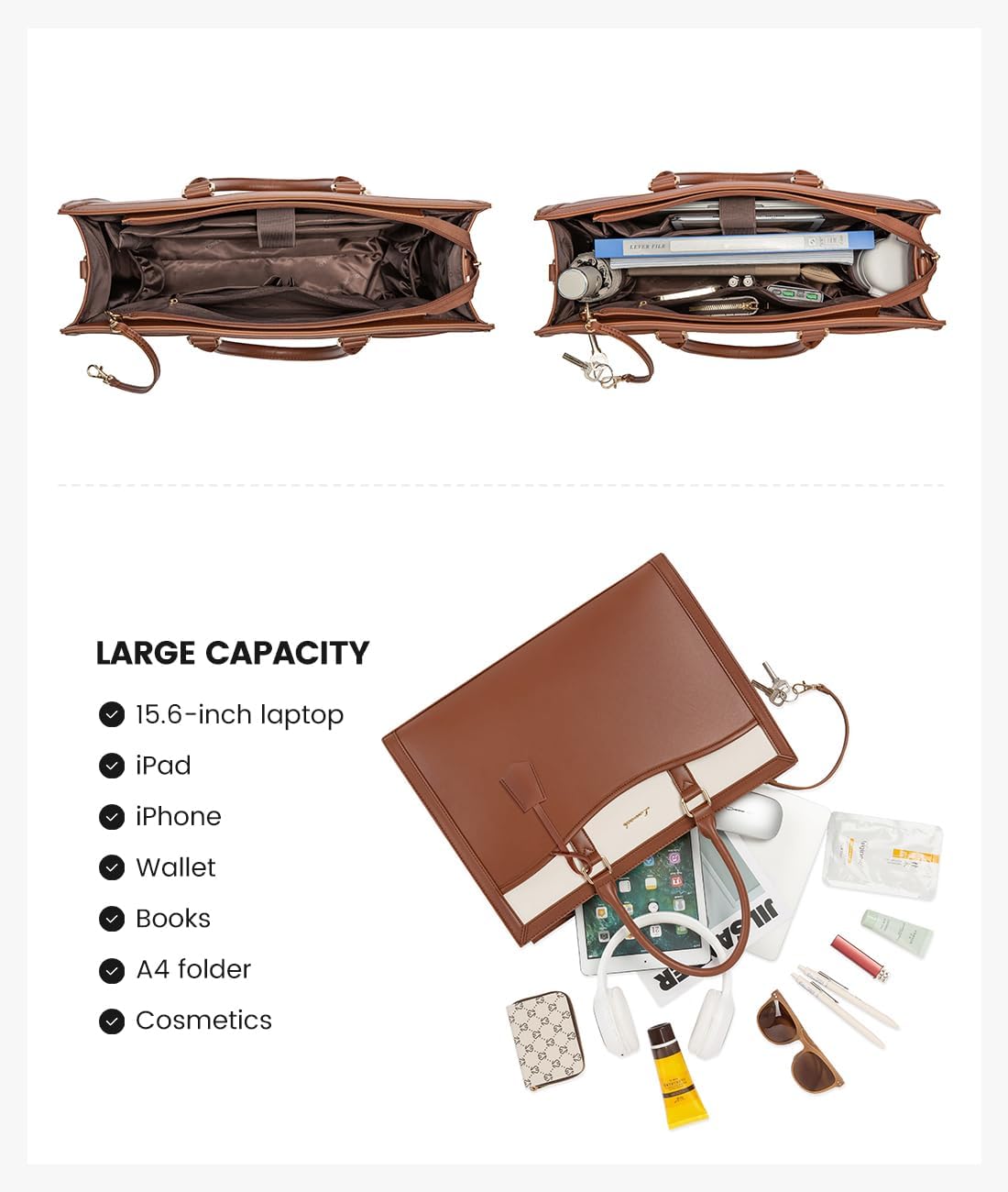 LOVEVOOK Laptop Tote Bag for Women, Office Work Bag Briefcase fit for Laptop, Large Capacity Teacher Bag Handbag