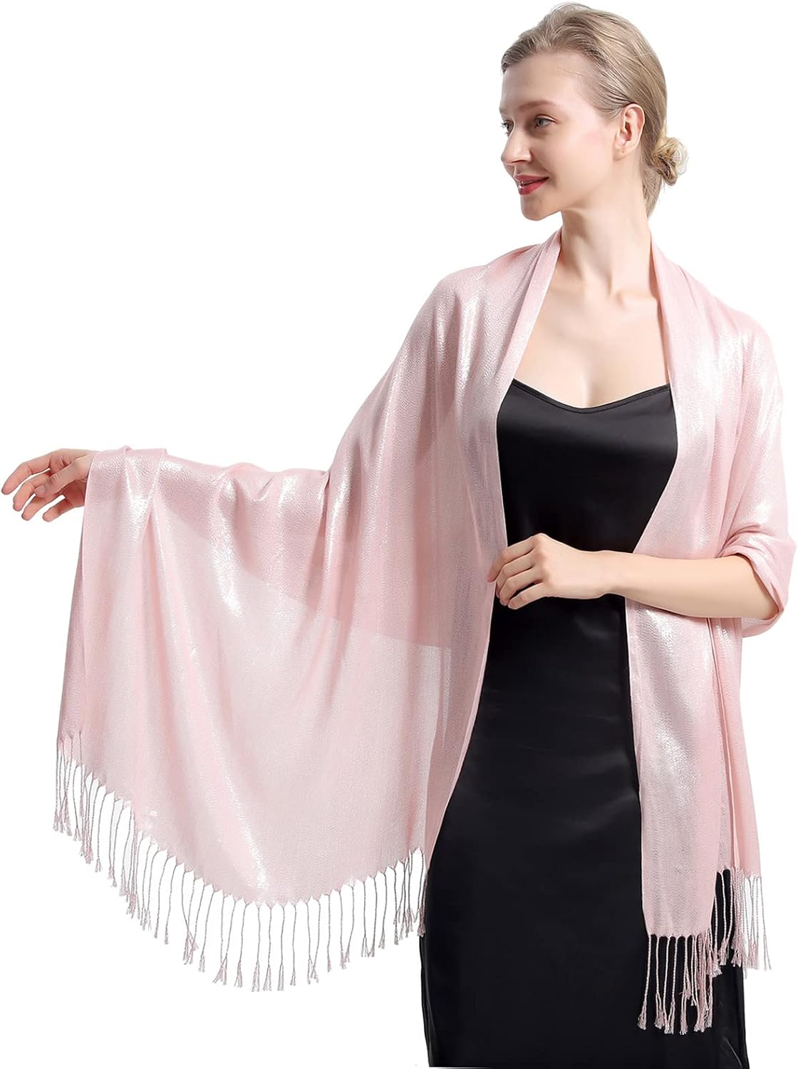 Sparkly Metallic Shawls and Wraps,Women's Glitter Pashmina Shawl Scarf forformal Evening Party Dresses