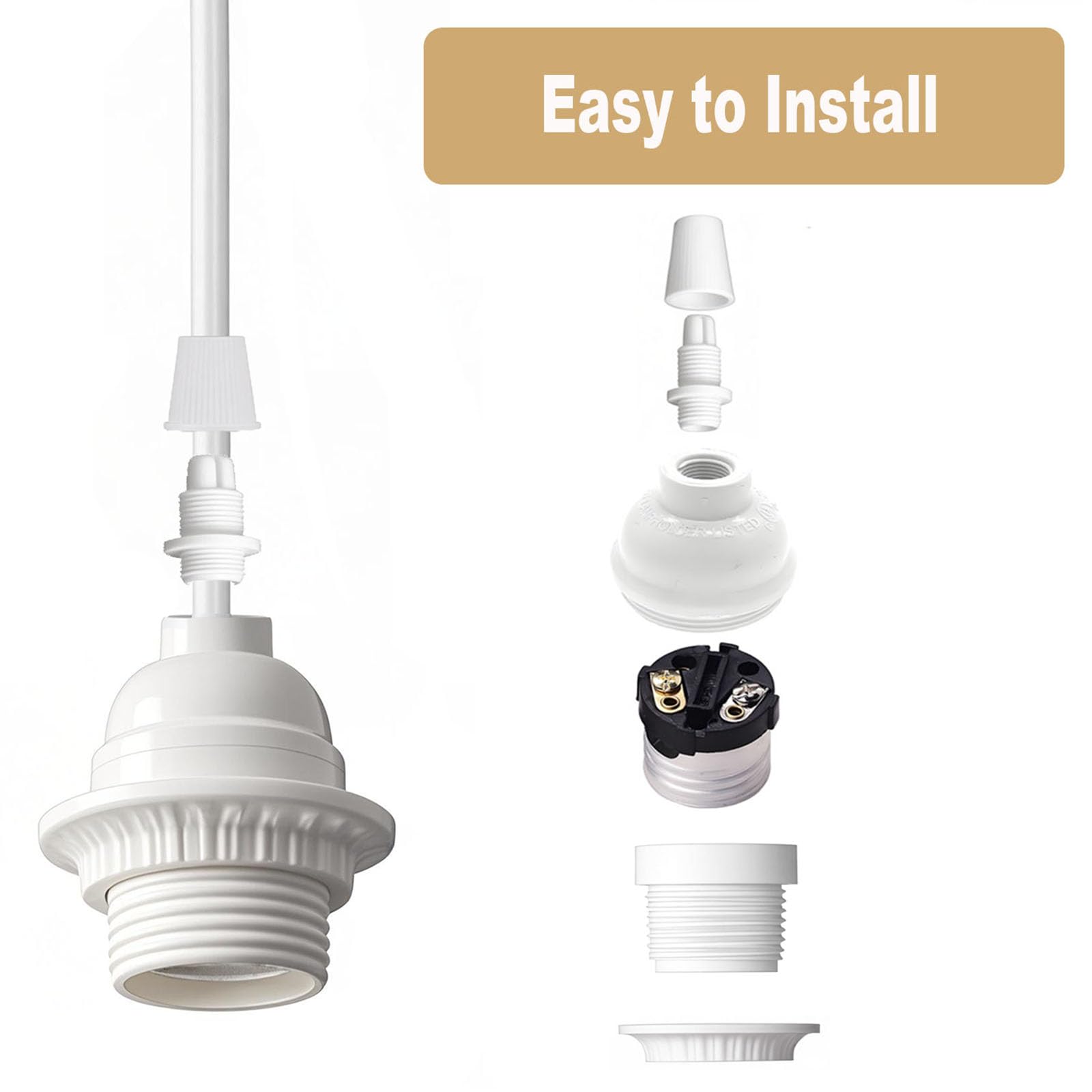 Edison Light Sockets - 3 Pack Retro Style -4