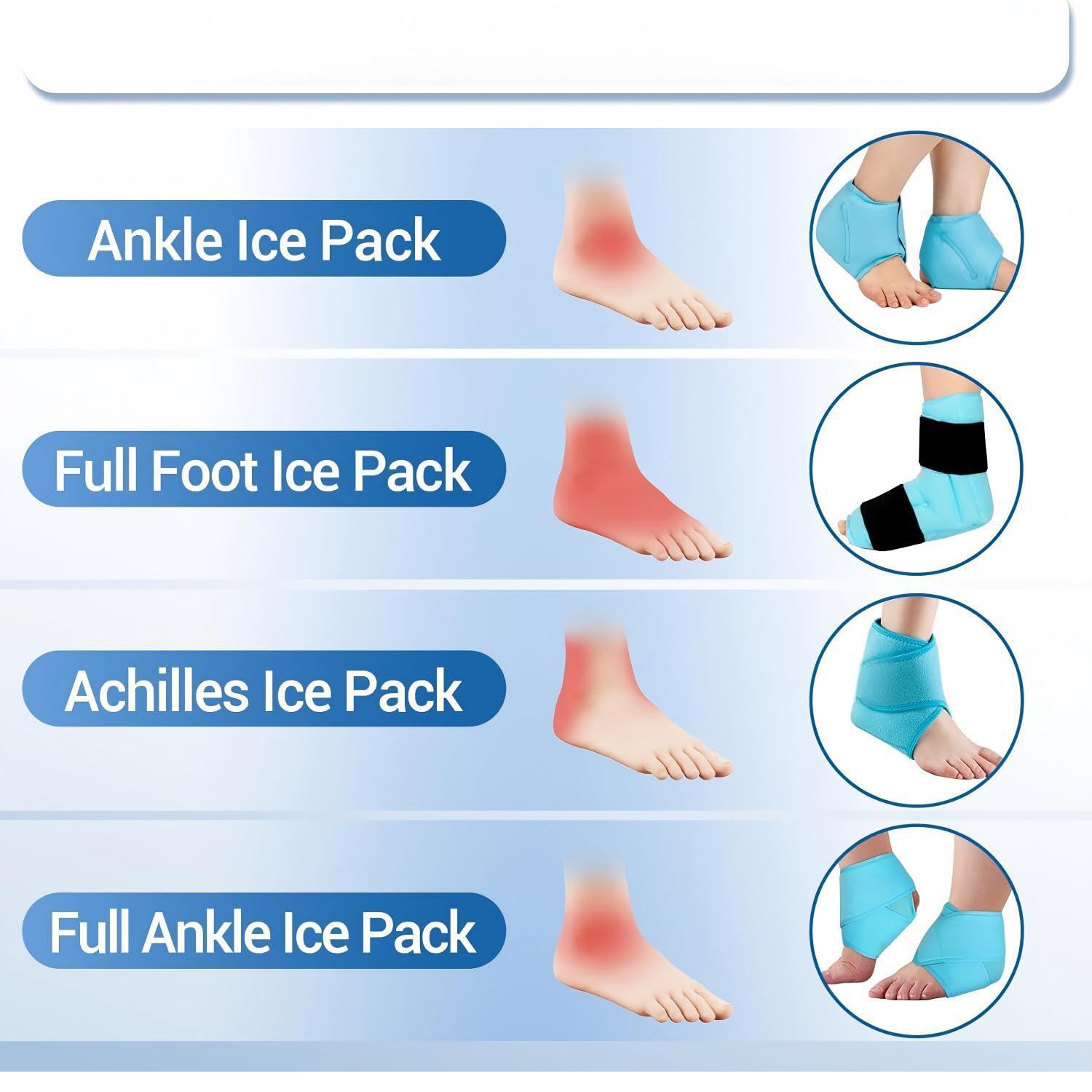 Kühlpads zum Knicken, Bandage Fußgelenk, wiederverwendbares Gel-Kühlkissen, Groß, für Knöchel & Füße, Wasserfreies Eisbad, Kalt/warm nutzbar, Bei Plantarfasziitis & Sportverletzungen