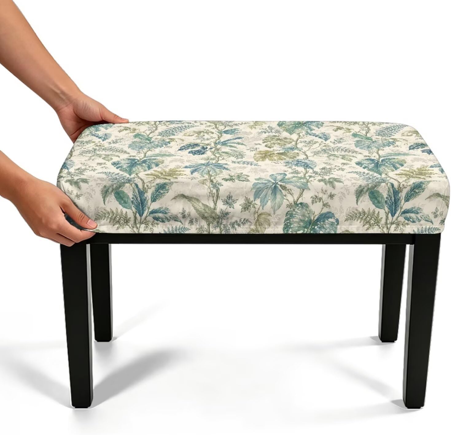 Talayituse Beige Zebra Stripe Print Piano Bench Cover Stretch